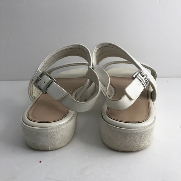 Aldo White Chunky Leather Sandals - Picture 6 of 7